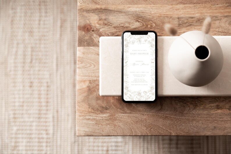 Toile Paperless Invitation Gender Neutral Invite