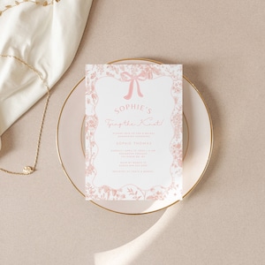 Wedding Shower Chinoiserie Invite Wavy Border Template