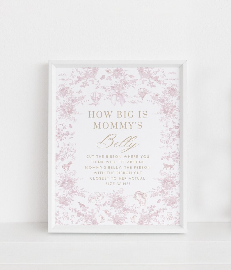 Pink Floral Decor Safari Baby Shower Game