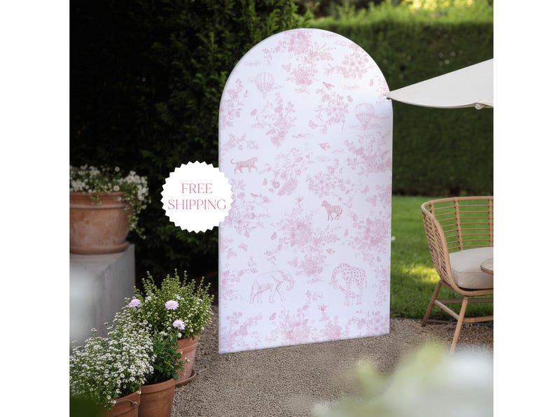 Toile Photo Backdrop Pink Toile Birthday Backdrop Baby Shower Backdrop Photo Backdrop Floral ...