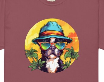 Boston Terrier Unisex t-shirt - Boston Terrier t-Shirt Gift - Dog Lover Shirt - Hipster Boston Terrier Graphic Shirt