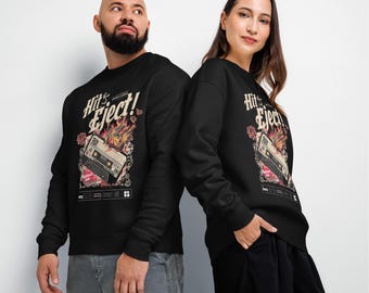 Hit Eject! Fire relax crew neck sweatshirt - Adult, Unisex - Oakland Rock Band