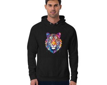 Tiger Trip Hoodie - Geometric Tiger Graphic hooded sweat shirt - Stylish sweatshirt - Hip Tiger Illustration hoodie for hip guy or girl