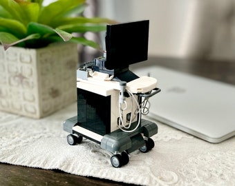 Ultrasound machine brick kit - bricks and full color instructions / Build it yourself / Medical imaging