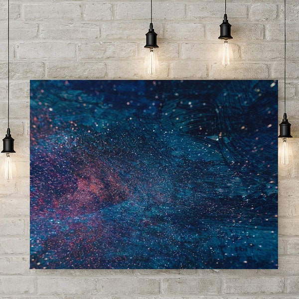 Night sky Abstract Art  |  Abstract painting | Digital download | Modern printable wall decor | Interior Decor | INSTANT DOWNLOAD | Blue Art