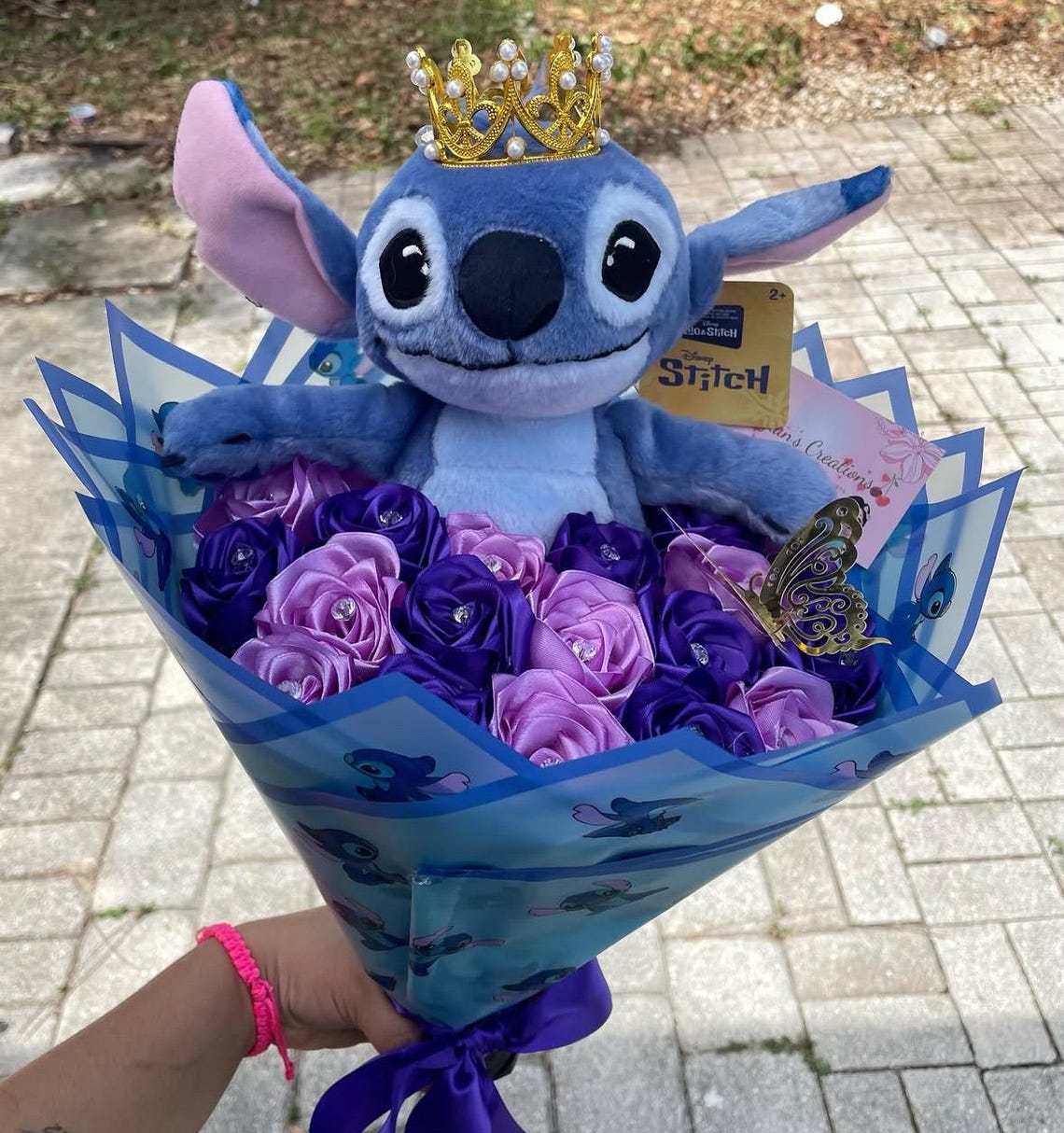 Stitch Bouquet, Ramo, Rosas Eternas, Ribbon Roses, Flowers - Etsy