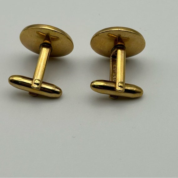 Vintage Speidel Cultured Pearl Gold Tone Cufflink… - image 4