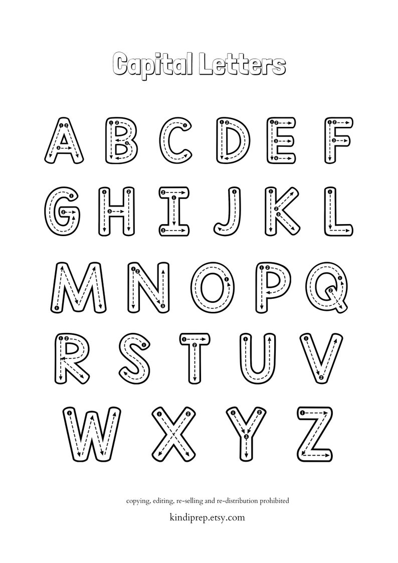 Preschool Activity Letter and Number Tracing Etsy