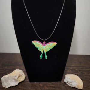 Luna moth pendant necklace