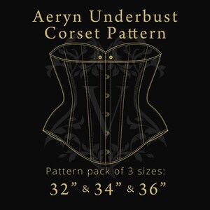 Aeryn Underbust Corset Pattern | Digital A4 & A3 Files | Corset Sizes: 32", 34", 36"