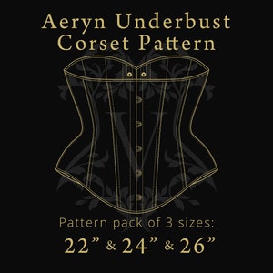 Aeryn Unterbrustkorsett Muster | Digitale A4 & A3 Dateien | Korsett Größen: 55 cm