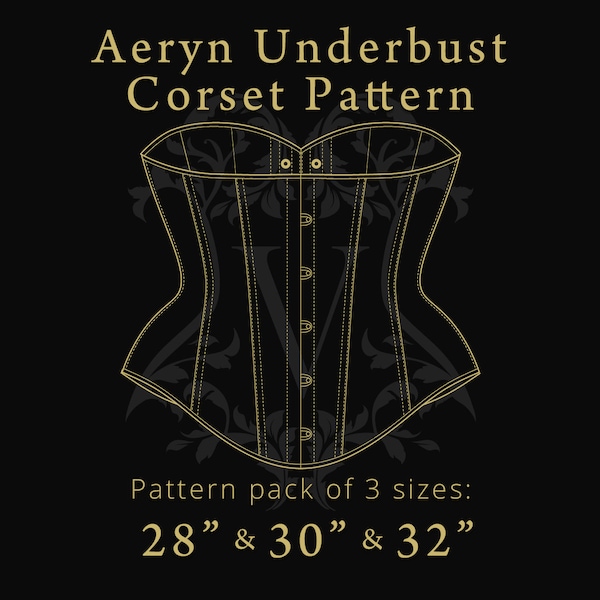 Aeryn Underbust Corset Pattern | Digital A4 & A3 Files | Corset Sizes: 28", 30", 32"