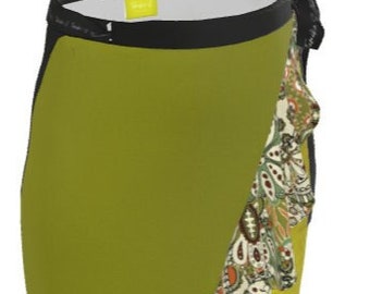 Cut to sizes XS to 7XL Lightweight Flowy Skirt: Olive India