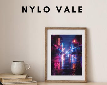 Nocturne Alleyway  | Urban Surreal Digital Wall Art | Dreamcore Vaporwave Poster Download | Dreamcore City Digital Art Print Set