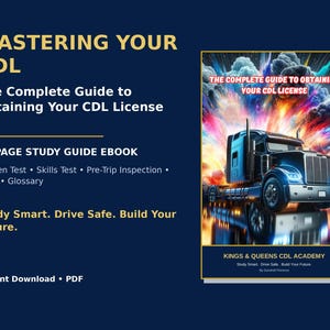 CDL-Lernleitfaden (E-Book) | CDL-Führerscheinprüfung meistern, Vorabfahrtkontrolle, Druckluftbremsen, Sattelzüge, Prüfungsvorbereitung | Sofort-Download