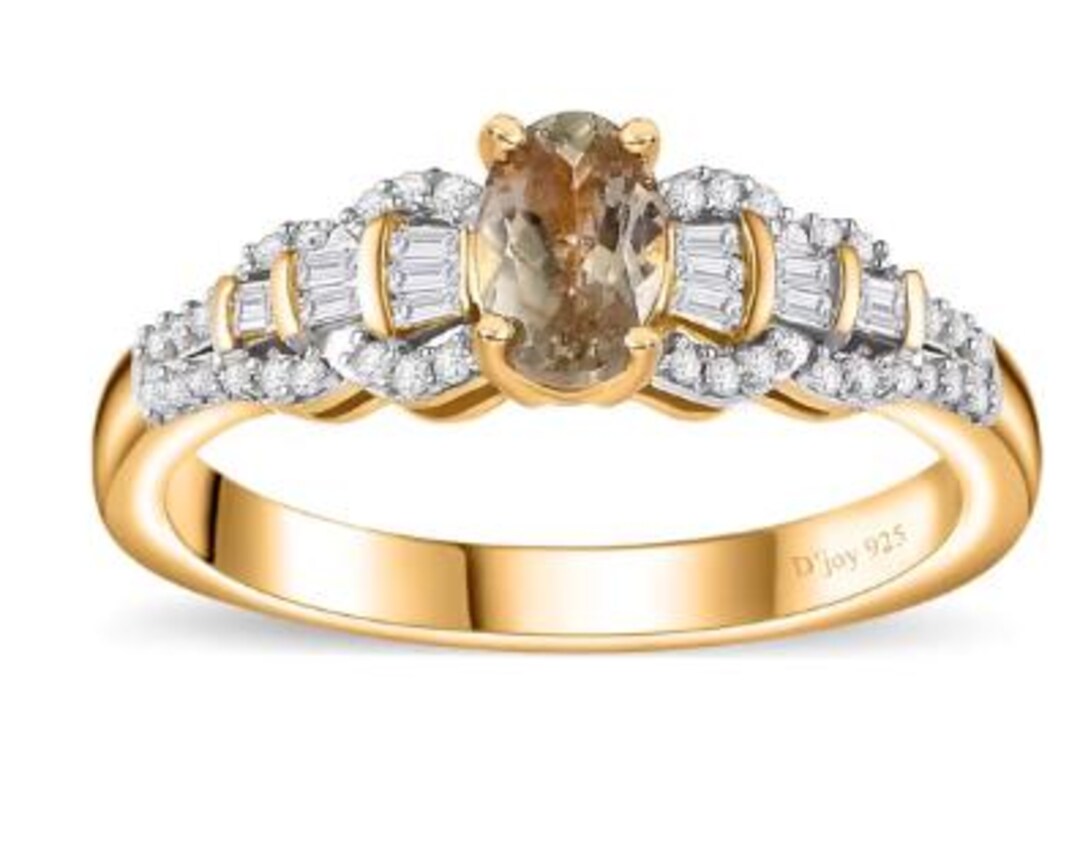 Size 5 Victorian Turkizite & Diamond Ring, 18K Vermeil Yellow Gold - Etsy