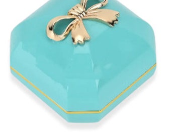 Blue Solid Luxurious Polished Ring Jewelry Box with Led Light