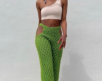 Pantalon en tricot vert