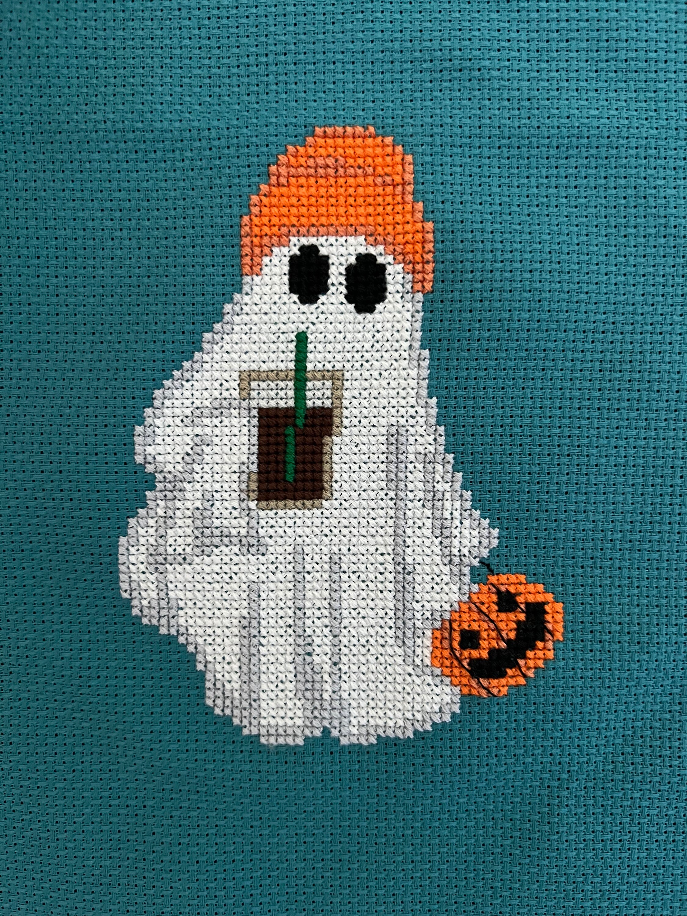 Ghost Pumpkin PDF Cross Stitch Pattern - Etsy
