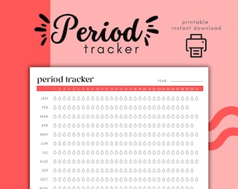 Rastreador do Ciclo Menstrual | Calendário Menstrual para Imprimir (Download Digital)