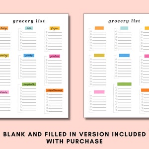 Grocery List || Shopping List || Life Planner Printable || Custom ...