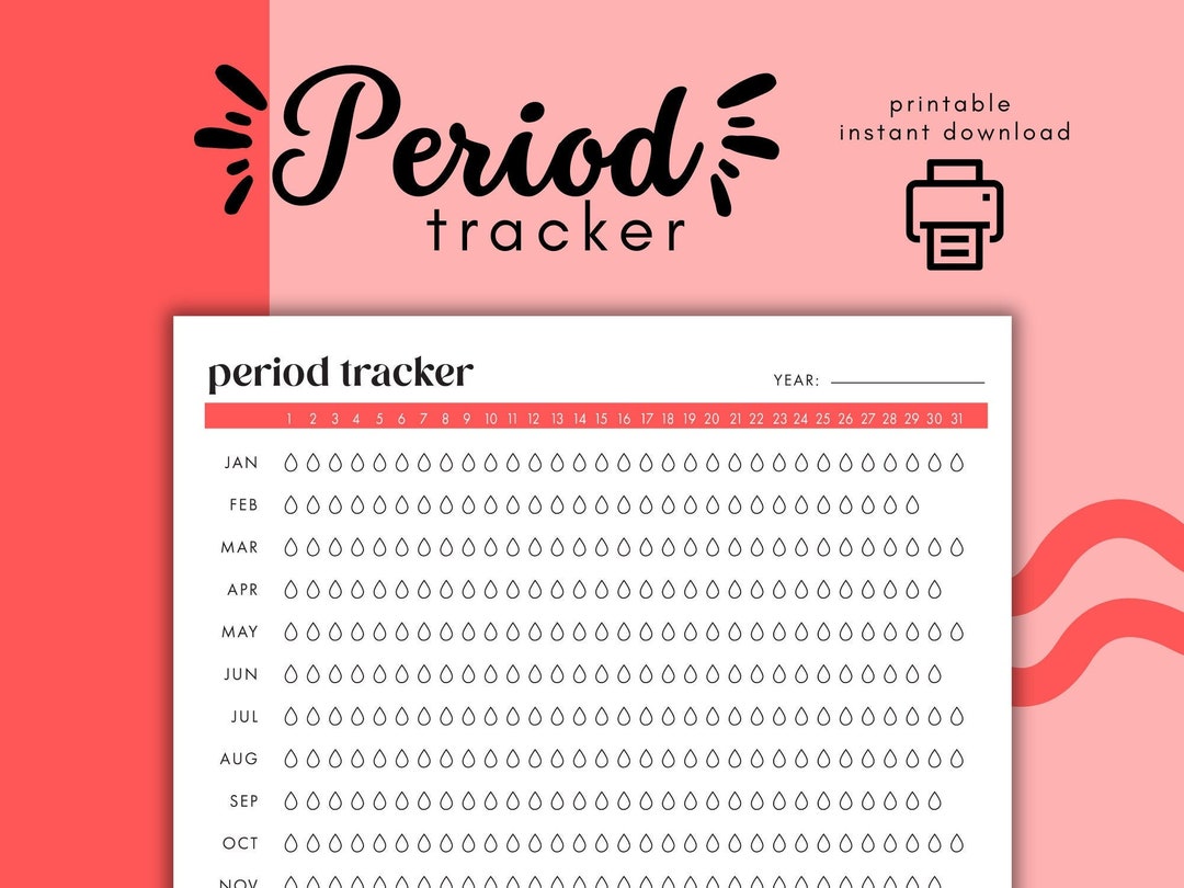 Period Chacker Menstrual Cycle Tracker | Period Calendar Printable (digital Download ...