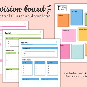 Vision Board Download || Goal Setting || Vision Board Kit || Vision Board Printables