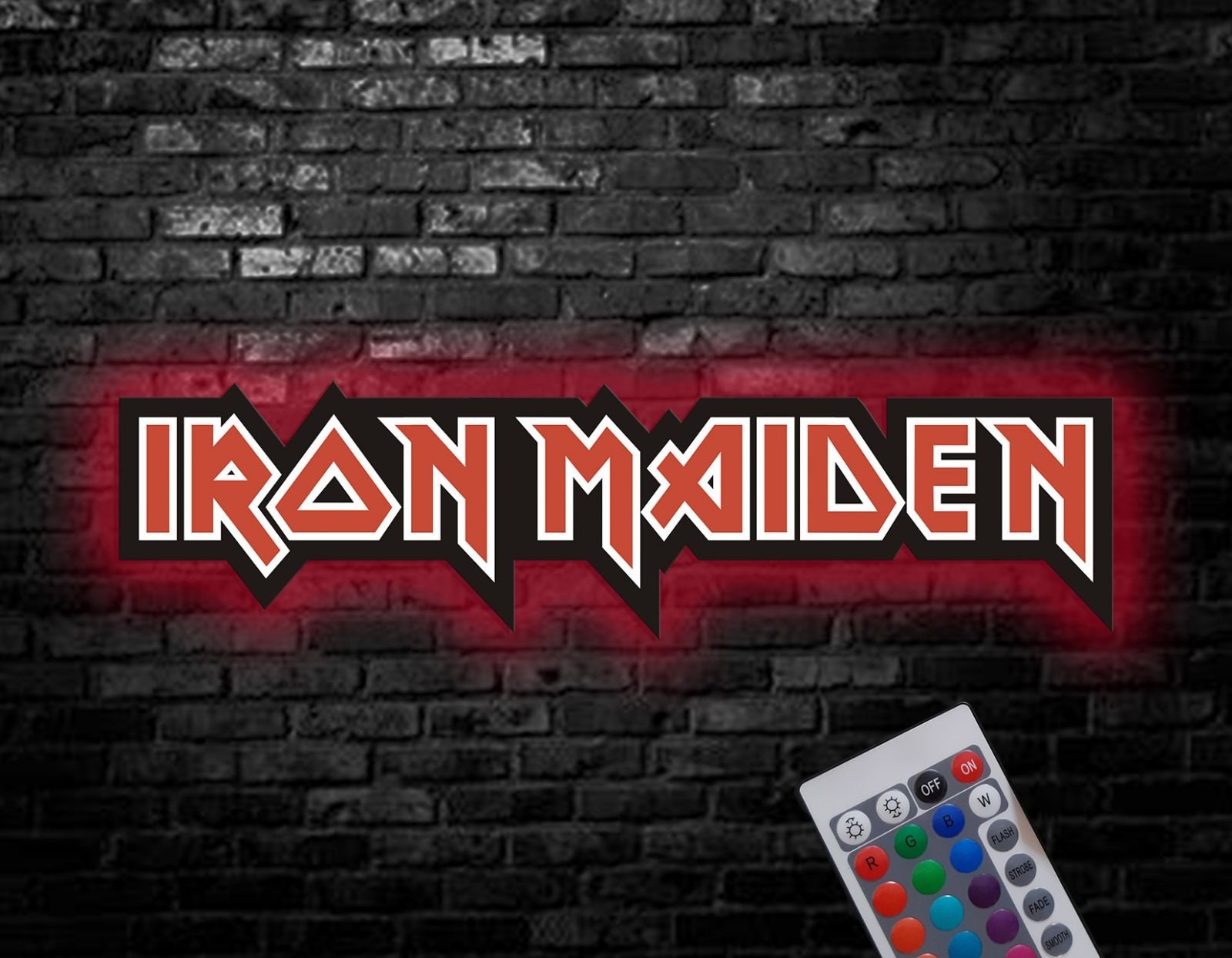 Iron Maiden LED Sign for Wall, Custom Rock Band Wood Sign, Heavy Metal ...