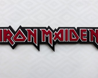 Iron Maiden LED Sign for Wall, 3D Custom Rock Band Wood Sign, Heavy Metal Fan Memorabilia
