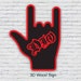 Dio Sign of the Horns: LED Wall Art, 3D Wood Rock Hand - Etsy