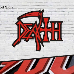 Letrero de madera de Death Band, recuerdos de bandas estadounidenses de Death Rock, regalo para fanáticos del metal