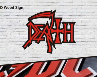 Death Band Wood Sign, Death Rock American Band Memorabilia, Metal Head Gift