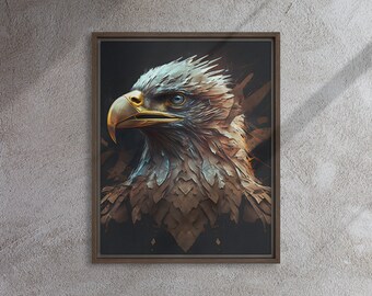 Majestic Eagle Canvas Wall Art - Wildlife Bird Print for Rustic Home or Office Decor