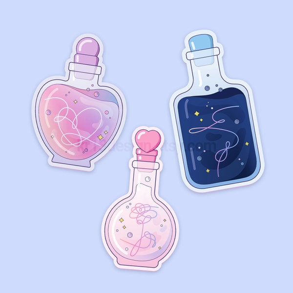 BTS Love Yourself Inspired Potion Bottle Stickers / Bangtan / Kpop merch / Journaling supplies / BTS gift