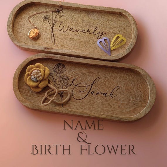 Personalized Teen Room Decor Sweet 16 Present Desk Organizer Teen Girl Gift Birth Month Flower Tray Birthday Gift Dorm Room Accessory