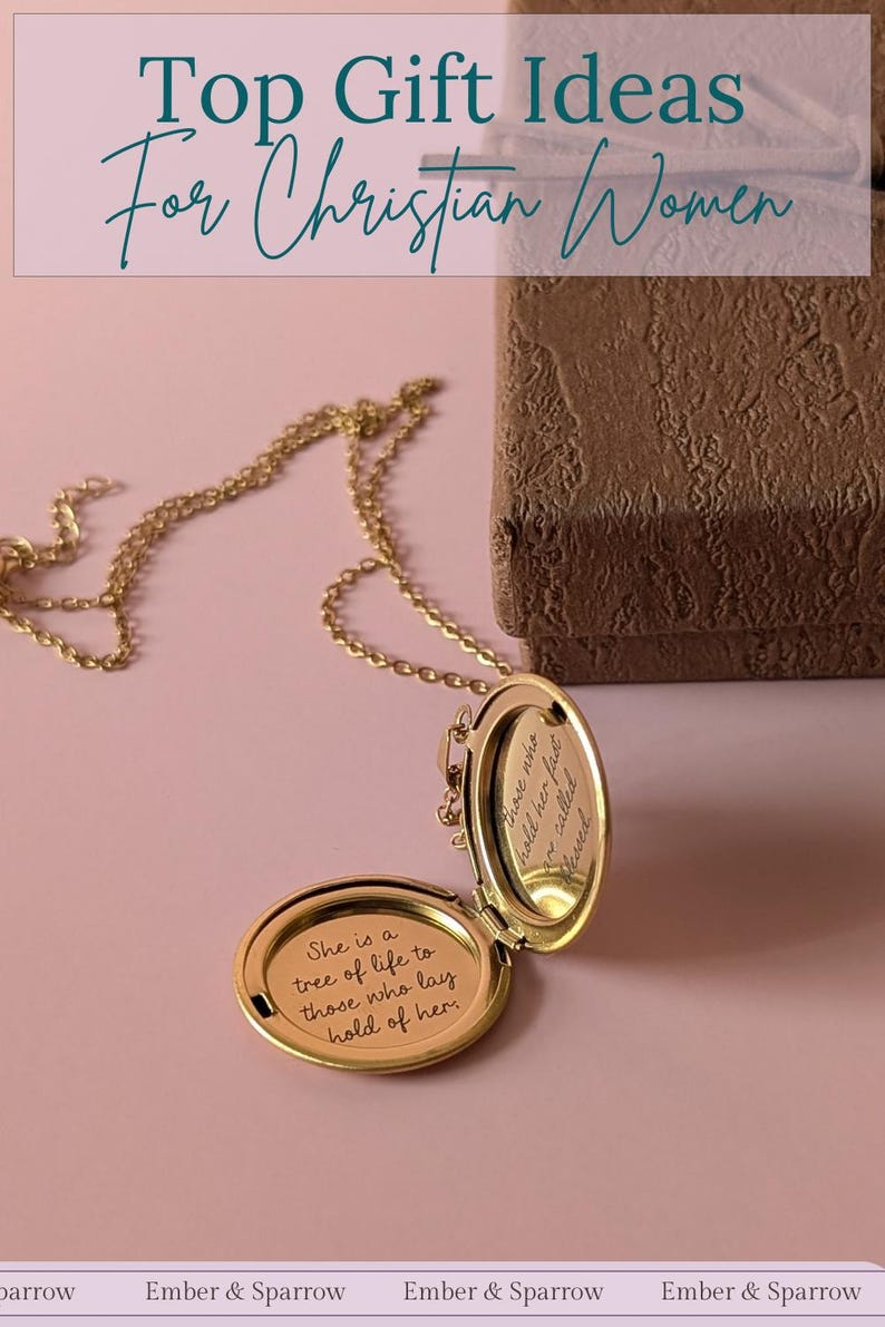 Custom Engraved Bible Verse Locket Gift For Christian Woman