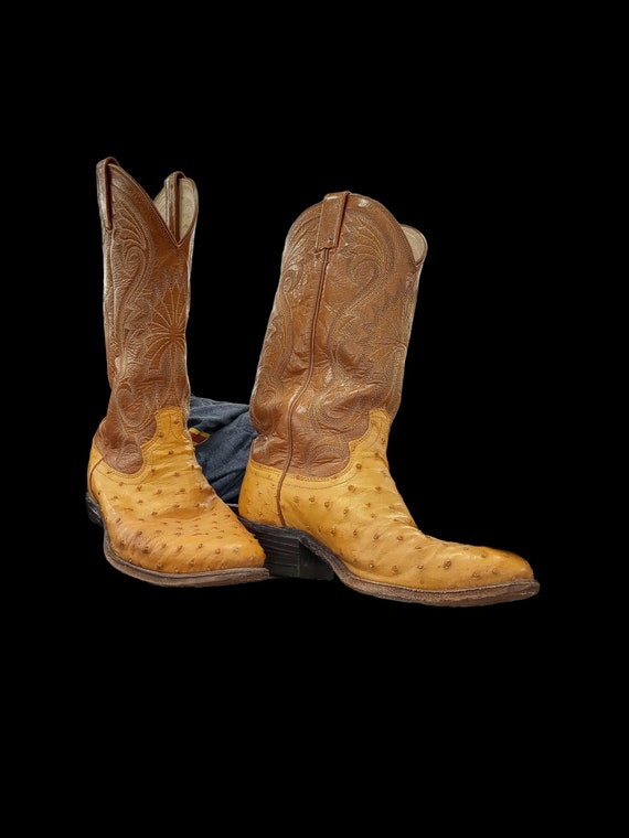 Dan Post genuine leather ostrich high heel cowboy 