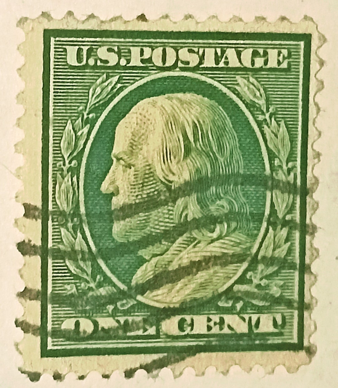 USA Benjamin Franklin 1 Cent Green Stamp State Postage Stamp Etsy