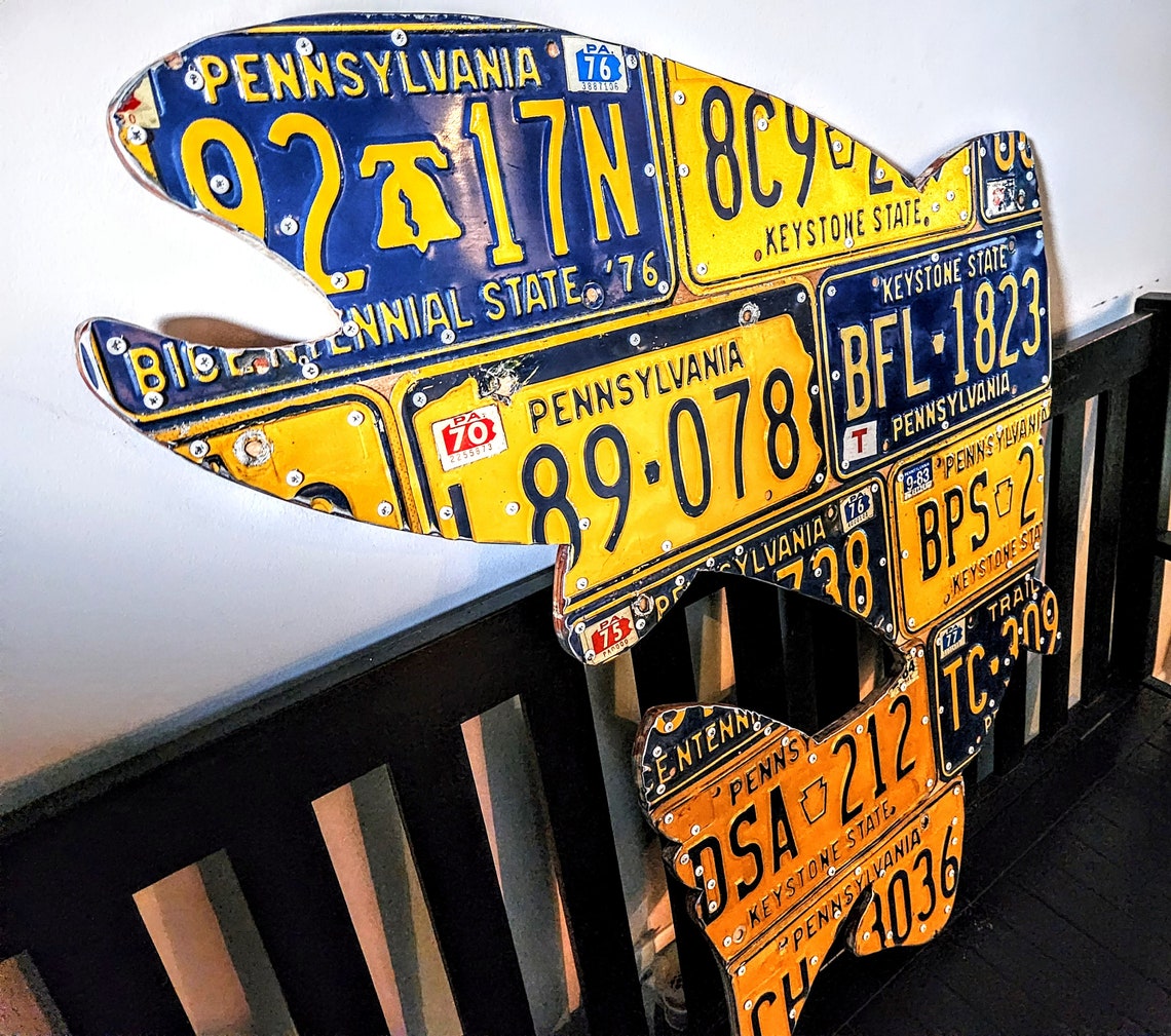 Trout License Plate Art Wall Decor. Etsy