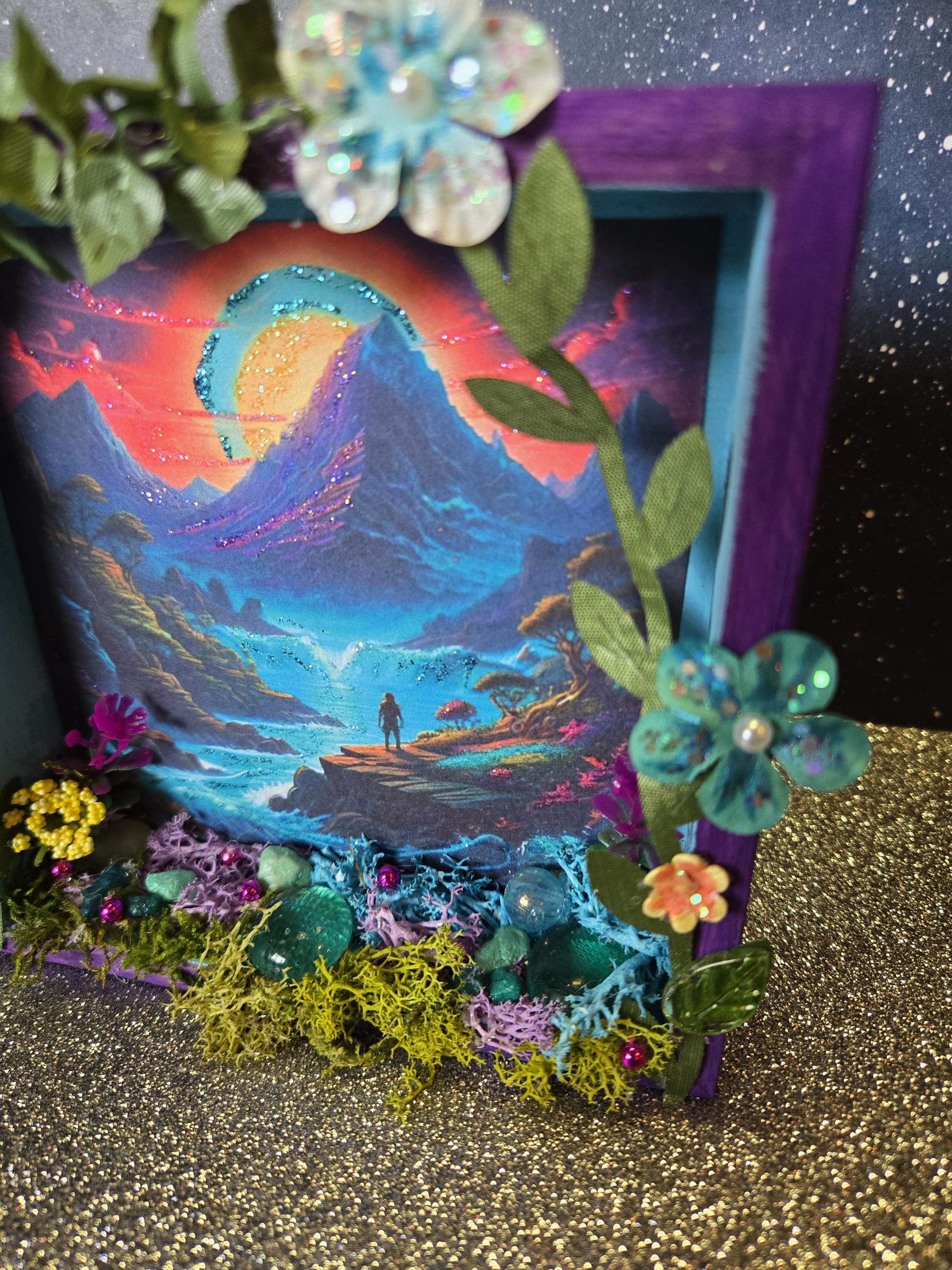 Celestial Mountain Shadow Box Diorama, Fantasy Home Decor - Etsy