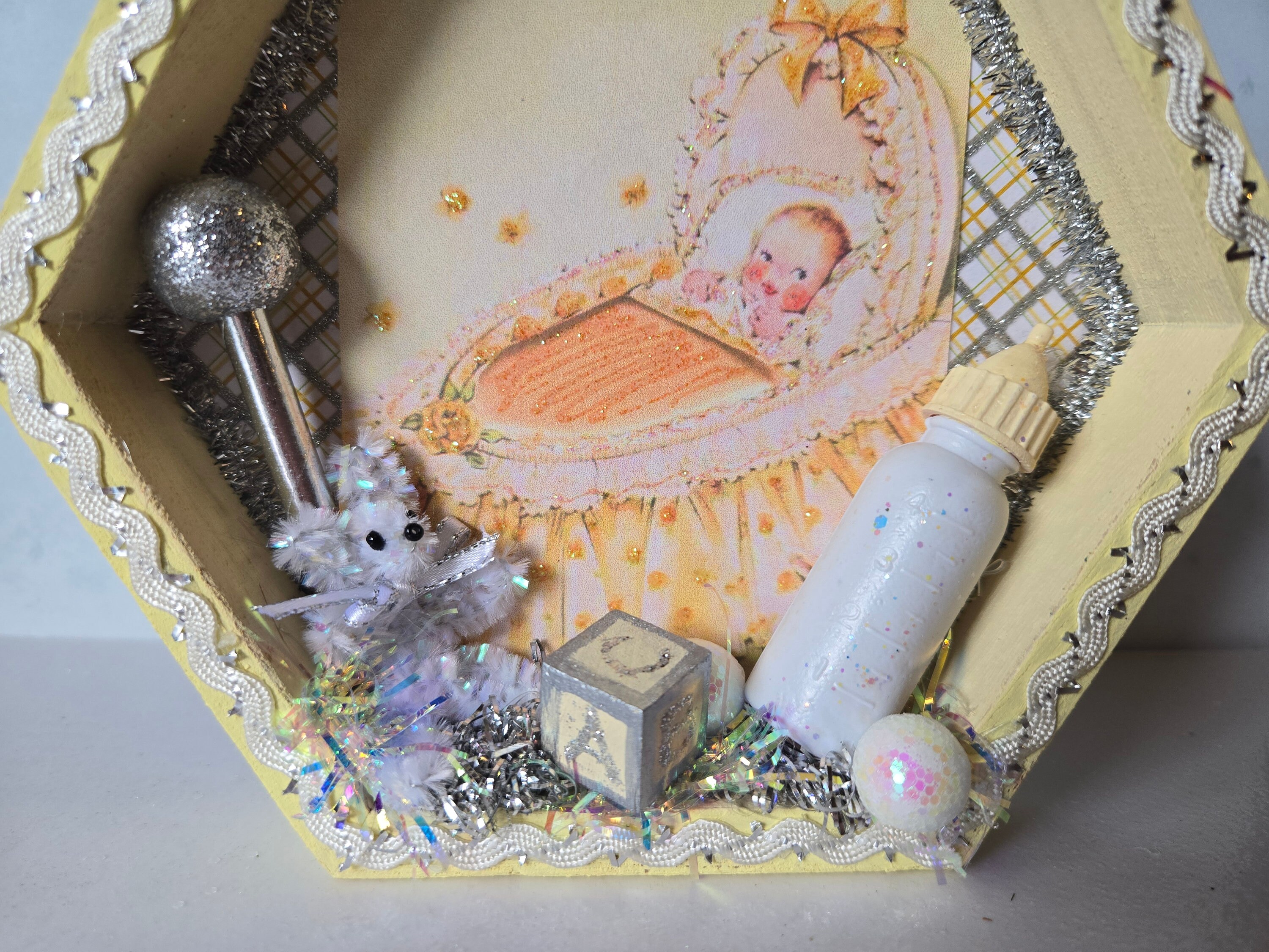 Vintage Baby Shower Shadow Box, Retro Nursery Decor - Etsy