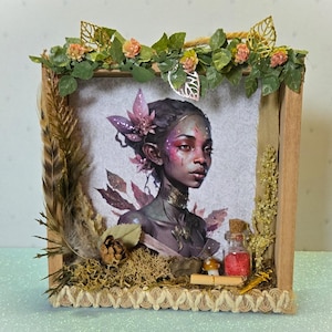 D&D Inspired Fairy Shadow Box Diorama, Fantasy Dungeons and Dragons Wall/Shelf Decoration, Perfect Gamer Gift
