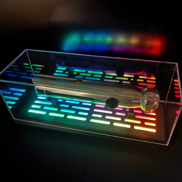 Lightsaber LED Acrylic Box Display Case & Stand