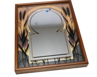 Vintage Virgil Thrasher-kunst: tarwe- en spiegelontwerp