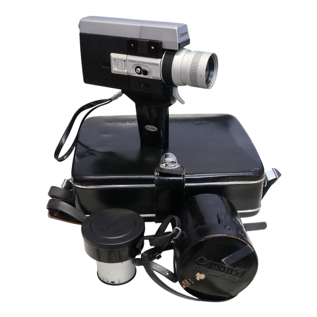 Canon Auto Zoom 518 Super 8 Movie Video Film Camera, Case, C-8