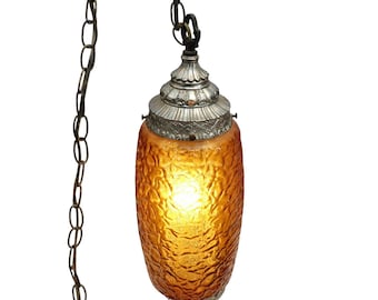 Lámpara colgante grande tipo colmena VINTAGE AMBER en color naranja