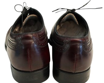 Vintage Florsheim 30353 Wingtip Oxford 11 Shell Burgundy Leather