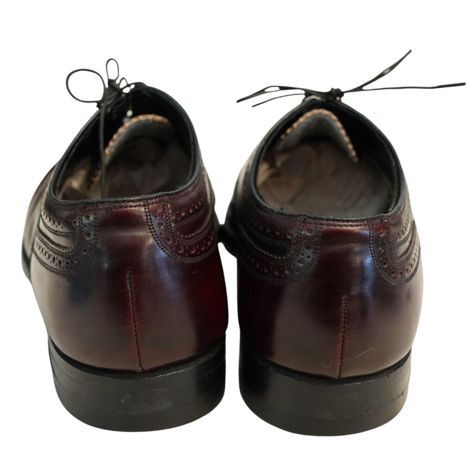 Florsheim 30353 Wingtip Oxford Burgundy Leather Dress Shoes Mens 9 Fast Ship Vintage Florsheim 30353 Wingtip Oxford 14 B Shell Burgundy  main image 3