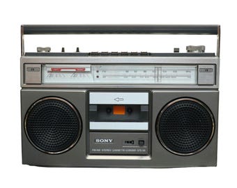 Sony Vintage Boombox FM/AM Cassette Player Works CFS-55