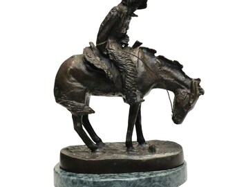 Frederic Remington THE NORTHER Statue Bronze Reproduction 8.5"